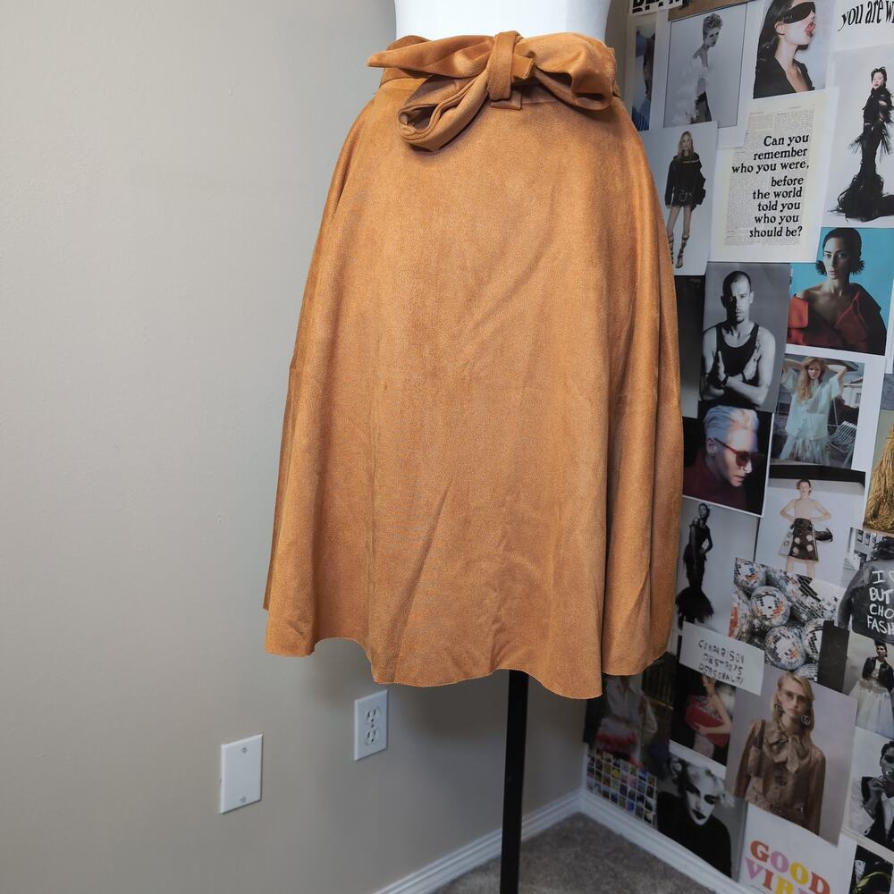 Faux Suede Mini Skirt with Tie Waist Boho